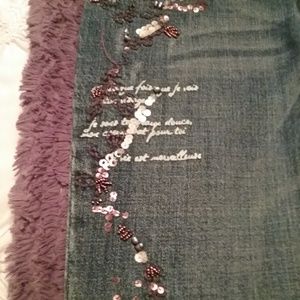 Boutique Jeans with beading and handwriting